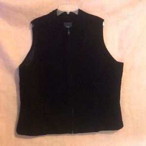 2x black corduroy Basic Editions vest with pockets